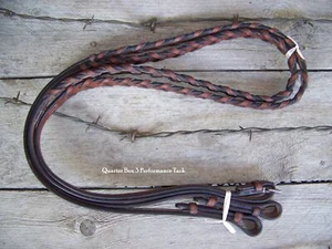 English Reins - Extra Long Warmblood, Exselle Elite Medium Brown Laced - Picture 1 of 7