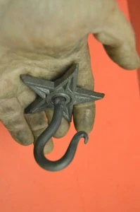 Chandelier Lighting Ceiling Swag Beam Hook, Wrought Iron 3" Star, 5/16" Screw - Picture 1 of 10