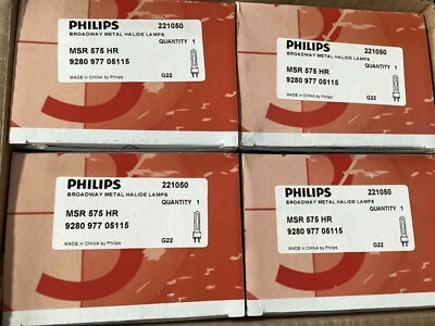 Qty 4 PHILIPS 287276 MSR 575 HR 6000K DIMMABLE HOT RESTRIKE METAL HALIDE 221050 - Image 1 of 2