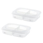 4 Compartment Fridge Storage Box with Lid: Clear Vegetable Fruit Holder (2pcs)