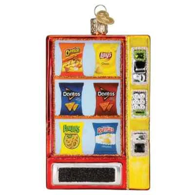 Old World Christmas FRITO LAY VENDING MACHINE (32624) Glass Ornament w/OWC Box
