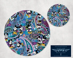 JUEGO DE REGALO OFICINA DE OFICINA DE MONTAÑA RUSA REDONDA DE CACHEMIRA MICKEY & MINNIE MOUSE - Imagen 1 de 1