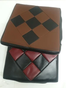 2 x Vintage Sitzkissen leder, 33x33 cm - Bild 1 von 13