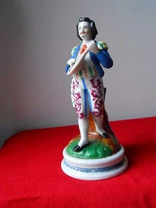 Porzellanfigur Paris 19. Jh. Mandoline Figur 18 cm.Geschmack von Jacob Petit. - Bild 1 von 12