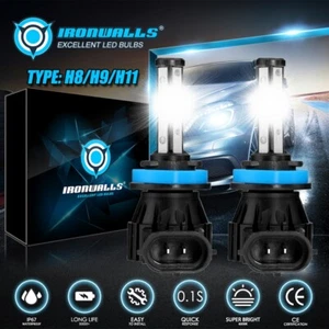4-sides H11 H9 LED High Beam Headlight Bulbs Conversion Kit 6500K White Bright - Foto 1 di 12