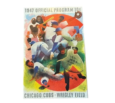 1947 Chicago Cubs vs New York Giants Wrigley Field Official Program (Clean) - Image 1 of 4