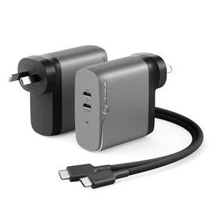 O-Alogic Rapid Power 2 Port 68W?Compact Wall Charger, 2x USB-C Port Space Grey - Photo 1/1
