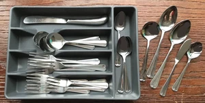 27 pc SRB86 Like Jefferson Manor Stainless Flatware Rogers China Stanley Roberts - Picture 1 of 6