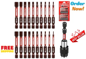 21-Pc S2 Steel Hex Allen Wrench Drill Bit Set 2.5" Magnetic SAE & Metric - Picture 1 of 7