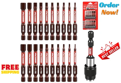 21-Pc S2 Steel Hex Allen Wrench Drill Bit Set 2.5" Magnetic SAE & Metric - Image 1 of 4