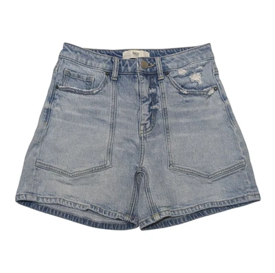 Pantalones Cortos BKE Denim Utility 4" Mujer 25 Lavado Ligero Billie Elastizados Azul Jean Usados en Excelente Condición Foto 1 de 4