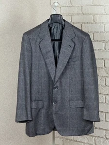 BRIONI For Wenberg Silk Cashmere Gray Checked Blazer Jacket Size IT 50 - Picture 1 of 17
