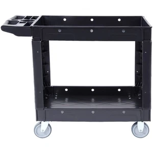 Utility Service Cart Rolling Cart 2 Shelf 550LBS with 360° Swivel Wheels - Picture 1 of 12