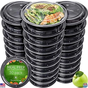 Paquete de 30 contenedores de preparación de comidas Prep Naturals - 24 OZ aptos para lavavajillas - cuencos y tapas - Imagen 1 de 6