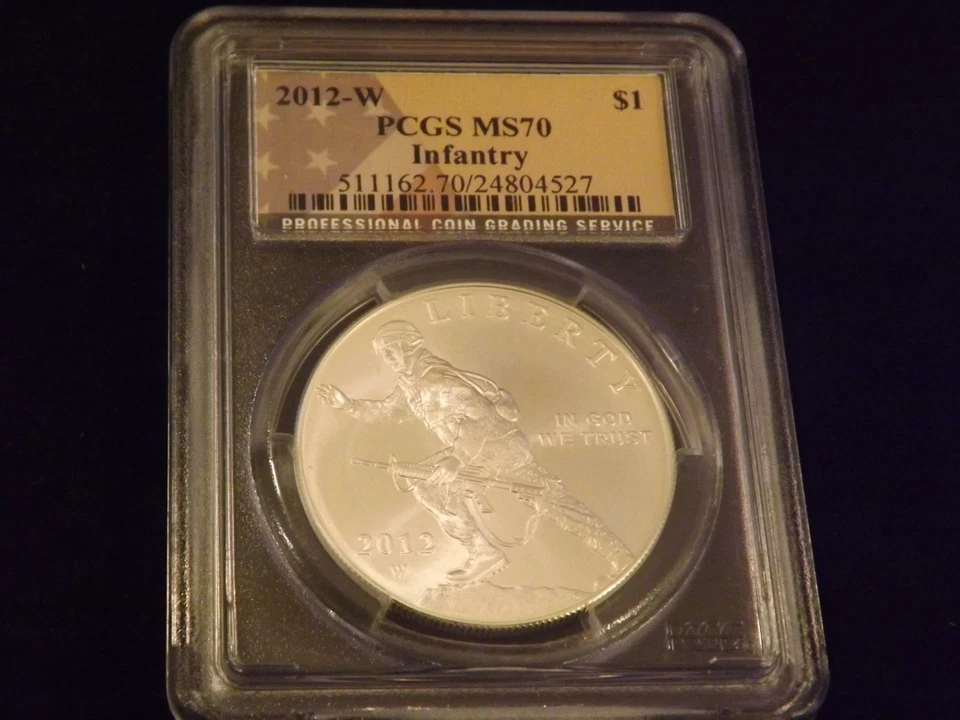 2012-W    $1    INFANTRY       PCGS MS 70 - Image 1 of 2