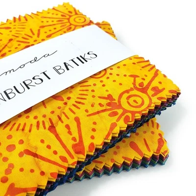 Moda Sunburst Batiks charm pack 100% cotton bright colours - Image 1 of 4