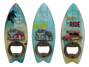 14cm Beach Retro Campervan Van Bottle Opener Magnet 3 Asstd - Picture 1 of 1