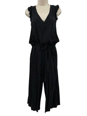 Mono Old Navy XL Negro Polkadot Manga Acampanada Corbata Cintura Definida Foto 1 de 4