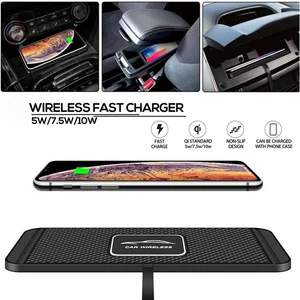 Wireless Car Phone Charger Fast Charging Pad Mat For iPhone Samsung Universal - Picture 1 of 16