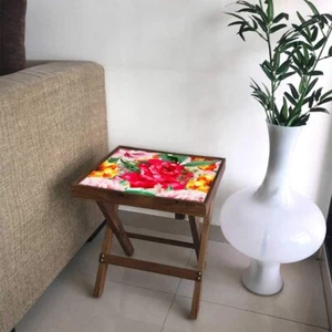 Holz schöne Rose klappbar Beistell Nachttisch Couchtisch Outdoor Tisch Möbel Deko - Bild 1 von 6