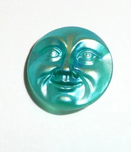Impresionante Botón Cara Luna Vástago Vidrio Checo Verde 18mm Verde con Acabado Mate y AB - Imagen 1 de 6