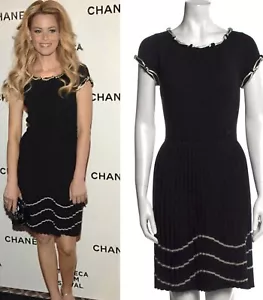 4K Mint Chanel Vintage 2007 Black Barbie Midi Dress 36 38 40 4 6 8 Top Vtg M S - Picture 1 of 24