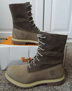 Stivali TIMBERLAND donna 6,5 M marrone tortora impermeabili pelle outdoor escursionismo NUOVI - Foto 1 di 10