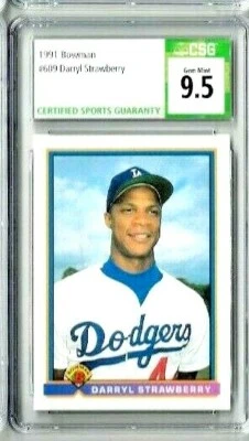 1991 Bowman Darryl Strawberry CSG 9.5  - Image 1 of 2