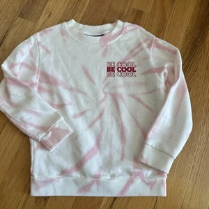Tiny Whales Girls Size 5 “Be Cool” Sweatshirt Pink & White Tie Dye Cotton NWOT - Picture 1 of 3