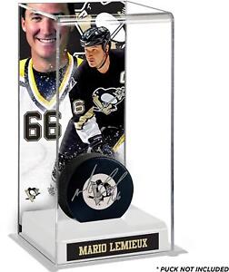Mario Lemieux Penguins Deluxe Tall Hockey Puck Case - Fanatics