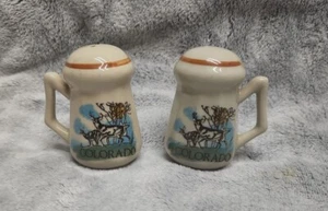 Vtg Colorado Salt And Pepper Shaker Set Buck and Doe DEER - Picture 1 of 3