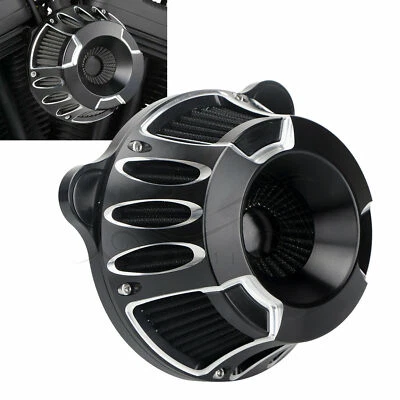 Filtro de aire NEGRO con succión limpiador de admisión apto para Harley Road King Street Glide Foto 1 de 4
