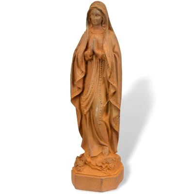 AUBAHO Figur Mutter Gottes Maria Madonna Eisen Garten Rost Skulptur Antik-Stil