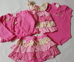 Abito Gymboree Mini Blooms 12-18 mesi rosa maglione camicia arricciata gonna nuovo con etichette - Foto 1 di 7