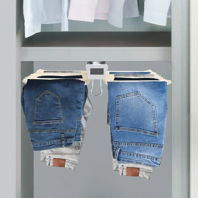 Pants Hangers Save Space Clothes Hanger Pull Out Sliding Trousers Rack 22 Arms - Image 1 of 4