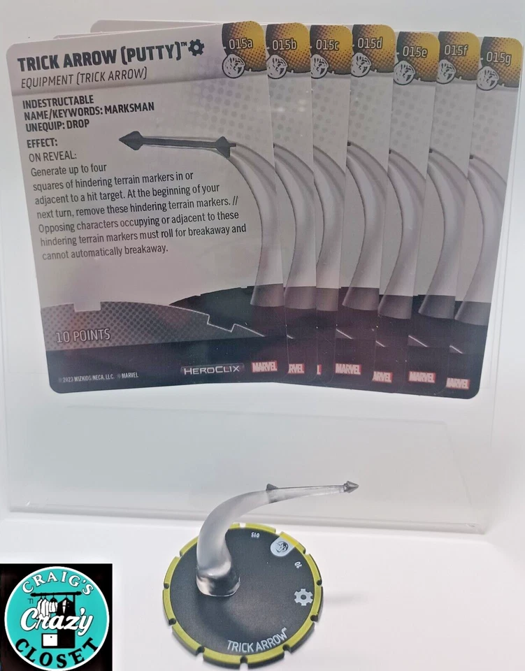 HeroClix Trick Arrow 015a-g W/ All Cards Marvel Studios Next Phase Set New - Image 1 of 1