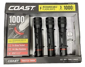 COAST PURE BEAM FOCUSING 1000 LUMENS 260M BEAM 14H/model CF1000R /3-PACK - Picture 1 of 16
