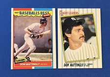1987 Fleer Don Mattingly Baseball Cards Best Sluggers #25 & League Leaders #28