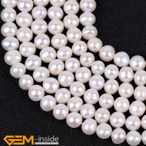 Natural Freshwater Pearl 6-7mm Cultured Round Beads Jewelry Making 15" Strand - Picture 1 of 29