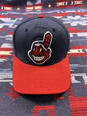 VINTAGE 90s CLEVELAND INDIANS CHIEF WAHOO SPORTS SPECIALTIES SNAPBACK HAT CAP - Image 1 of 4