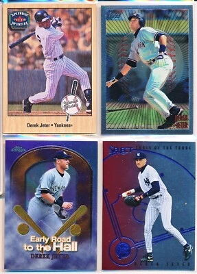 4X DEREK JETER 1997-2003 TOPPS CHROME FINEST FLEER SELECT INSERT LOT - Image 1 of 2