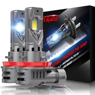 KATANA H11 LED Headlight Kit Low Beam Bulbs Super Bright 6500K 18000ML - Image 1 of 4