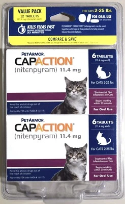 PETACTION PetArmor CAPACTION 12 Nitenpyram 11.4 mg Tablets Treatment CATS Cat - 01/2026