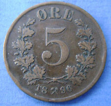 Noorwegen - Norway - 5 Ore 1896 - KM# 349. 