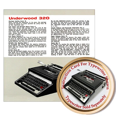 Underwood 320 打字机所有者用户说明卡指南 — 第 1/4 张图片