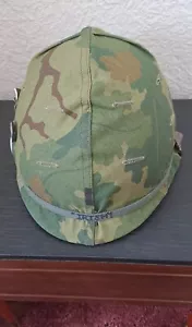 More details for vietnam war m1 helmet with repro liner and items