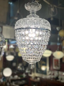 Crystal Basket Chandelier Light & Fixture - Picture 1 of 7
