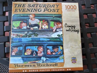 1,000 Piece Puzzle"Coming and Going" 25" x 25" Norman Rockwell Saturday Post - Image 1 of 4