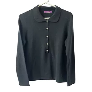 ASHA CACHEMIR POLO SUÉTER MUJER M PREPPY OFICINA LUJO MINIMALISTA ATEMPORAL - Imagen 1 de 11