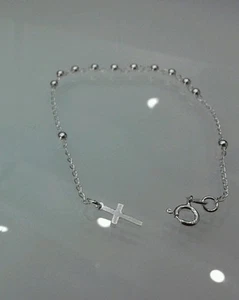 3 bracciali rosario argento 925 preghiera catena larga silver 925 bracelet - Imagen 1 de 1